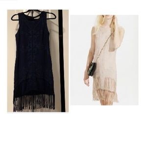 EUC Urban Outfitters Boho Fringe Navy Blue Dress
